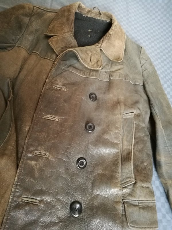 Original U-Boat grey leather jacket German Kriegsmarine ww2