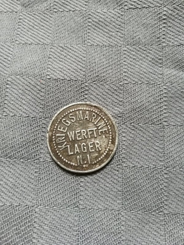 German Kriegsmarine original deposit coin Wilhelmshaven ww2