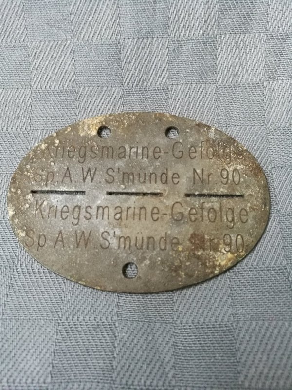 Original Erkennungsmarke Kriegsmarine Gefolge 2wk