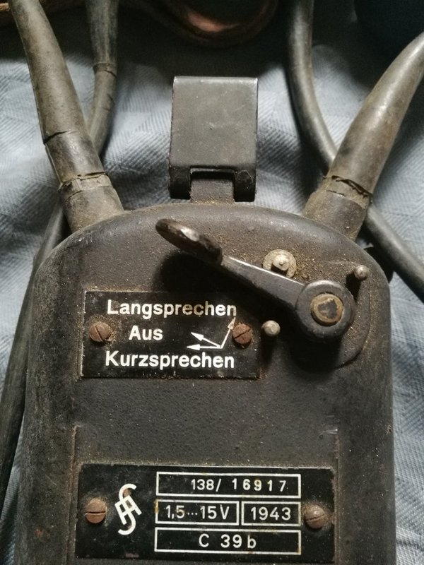 German Kriegsmarine original communication set for gas mask C 39b ww2
