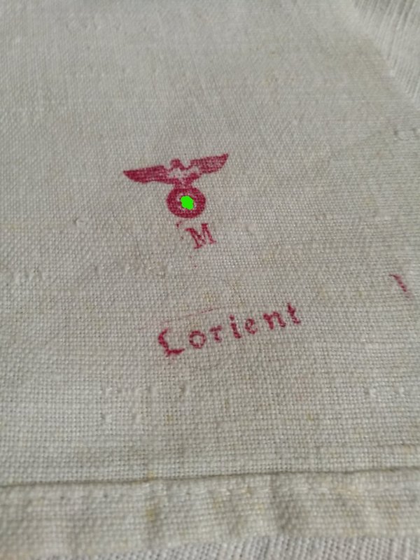 Kriegsmarine original table cloth Lorient ww2