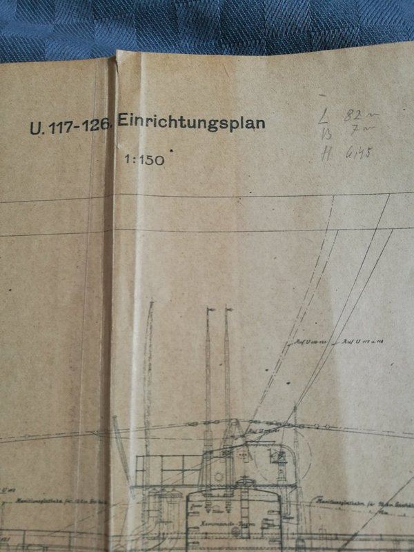 Imperial German Navy original equip plans U-boat ww1