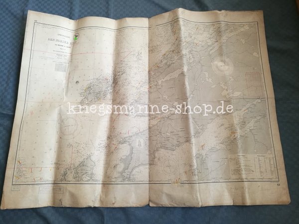 Original Kriegsmarine Seekarte 2wk