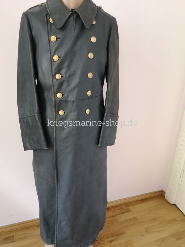 Original Kriegsmarine leather greatcoat officer ww2
