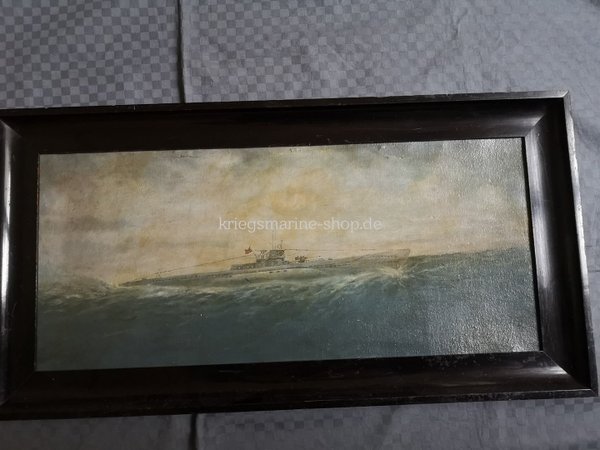 Kriegsmarine oil painting U-boat VII / D 1942