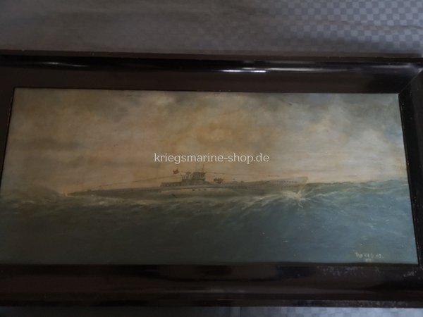 Kriegsmarine Ölbild U-Boot VII/D 1942