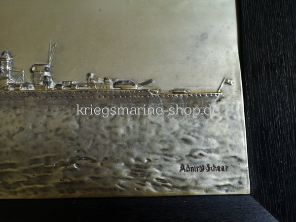 framed relief Kriegsmarine Admiral Scheer ww2