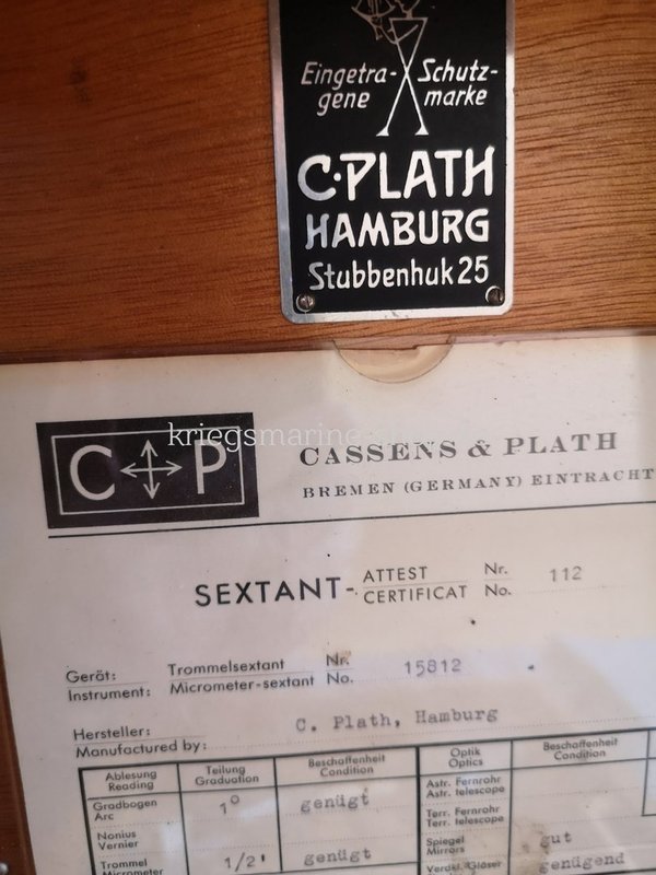 Kriegsmarine Sextant C. Plath KM 24 2wk