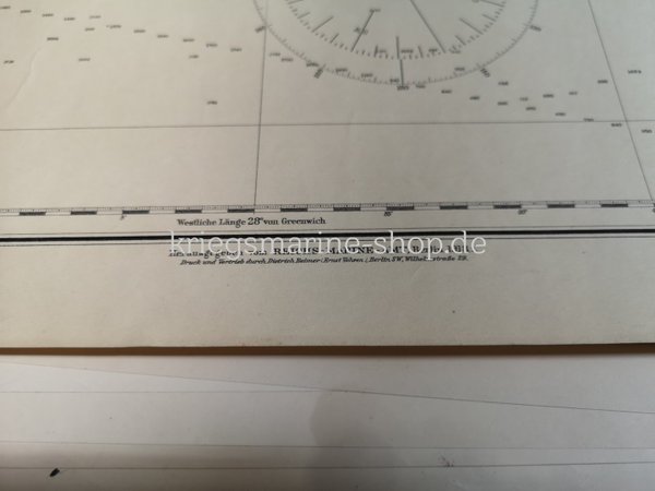 Kriegsmarine nautical chart Azores ww2