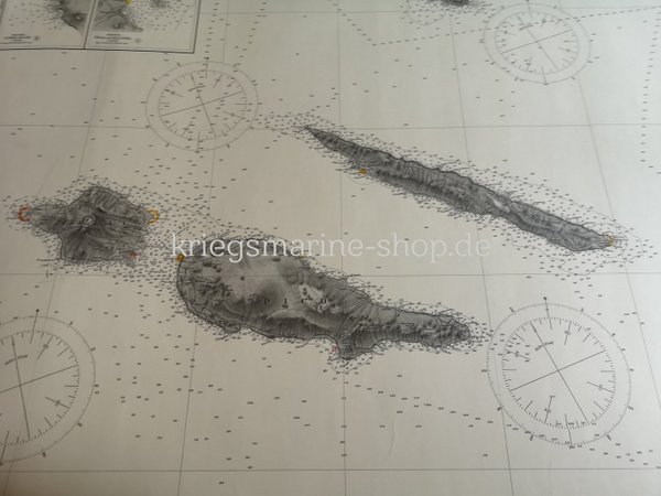 Kriegsmarine nautische Karte Azoren 2wk