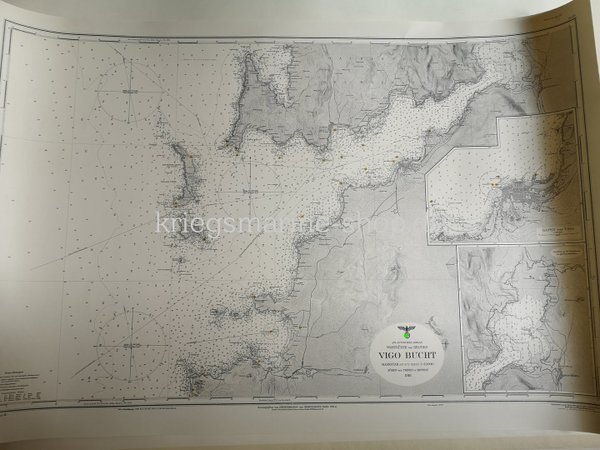 Kriegsmarine nautical chart Vigo Bay ww2
