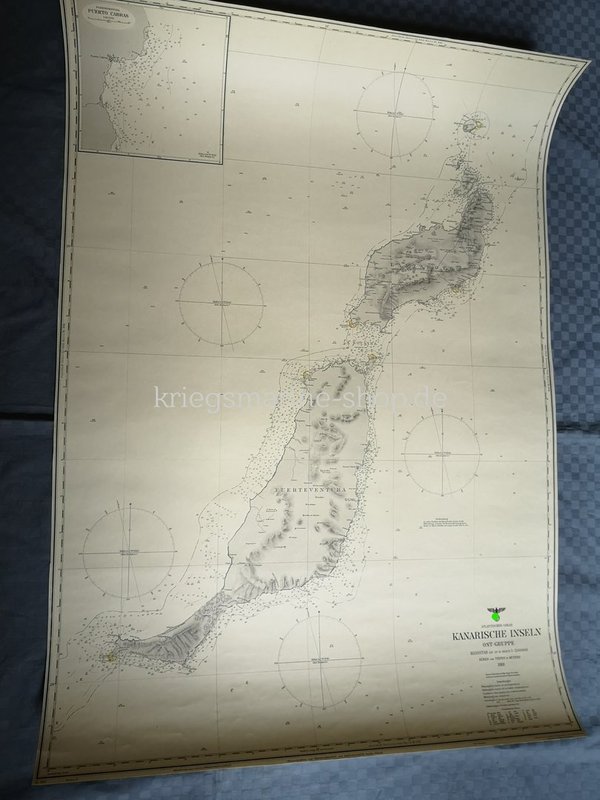 Kriegsmarine nautische Karte Kanarische Inseln 2wk