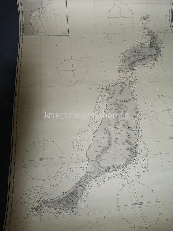 Kriegsmarine nautische Karte Kanarische Inseln 2wk