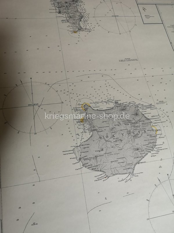 Kriegsmarine nautische Karte Kap Verde Inseln 2wk