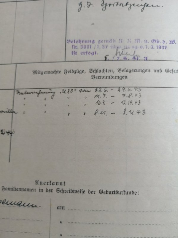 Kriegsmarine personal record ww2