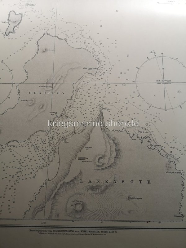 Kriegsmarine nautical chart anchorages Canary Islands ww2