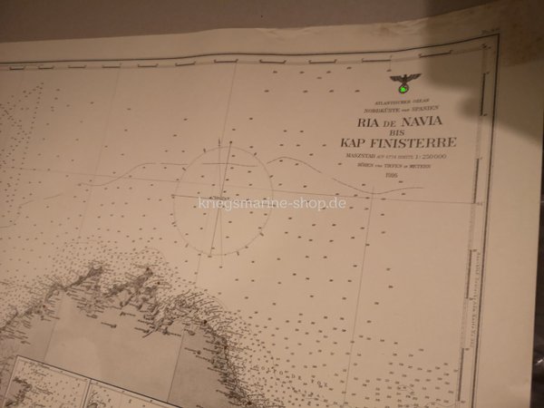 Kriegsmarine two nautical charts ww2