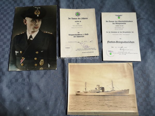 Kriegsmarine kleiner Nachlaß Urkunden 2wk