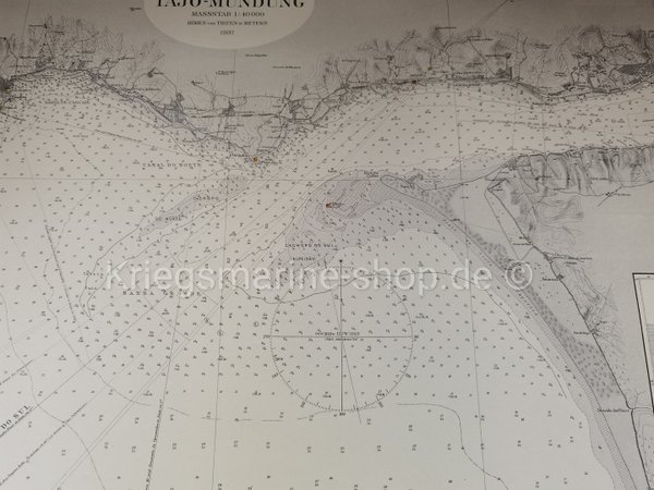 Kriegsmarine nautical chart Tajo Mouth ww2