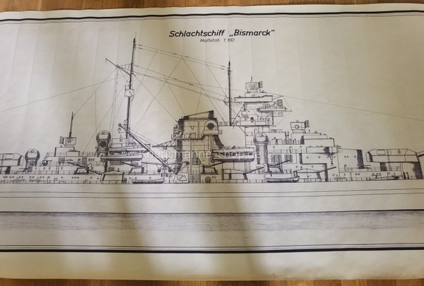 Seitenriß Schlachtschiff Bismarck