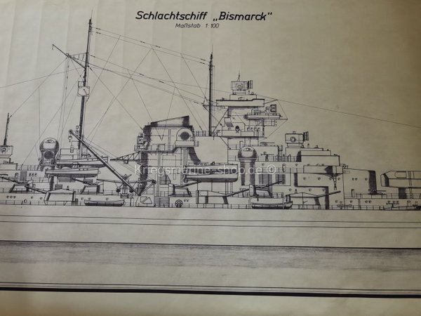 Seitenriß Schlachtschiff Bismarck